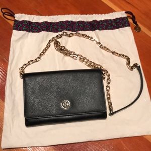 Tory Burch EMERSON Black Chain Crossbody Bag